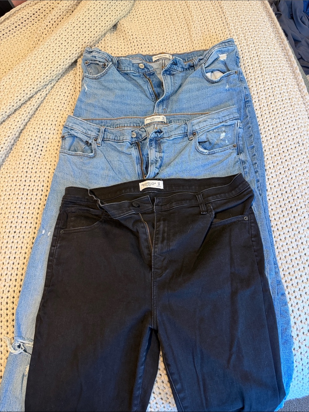 Abercrombie & Fitch Distressed Light Blue and black Women's Jeans